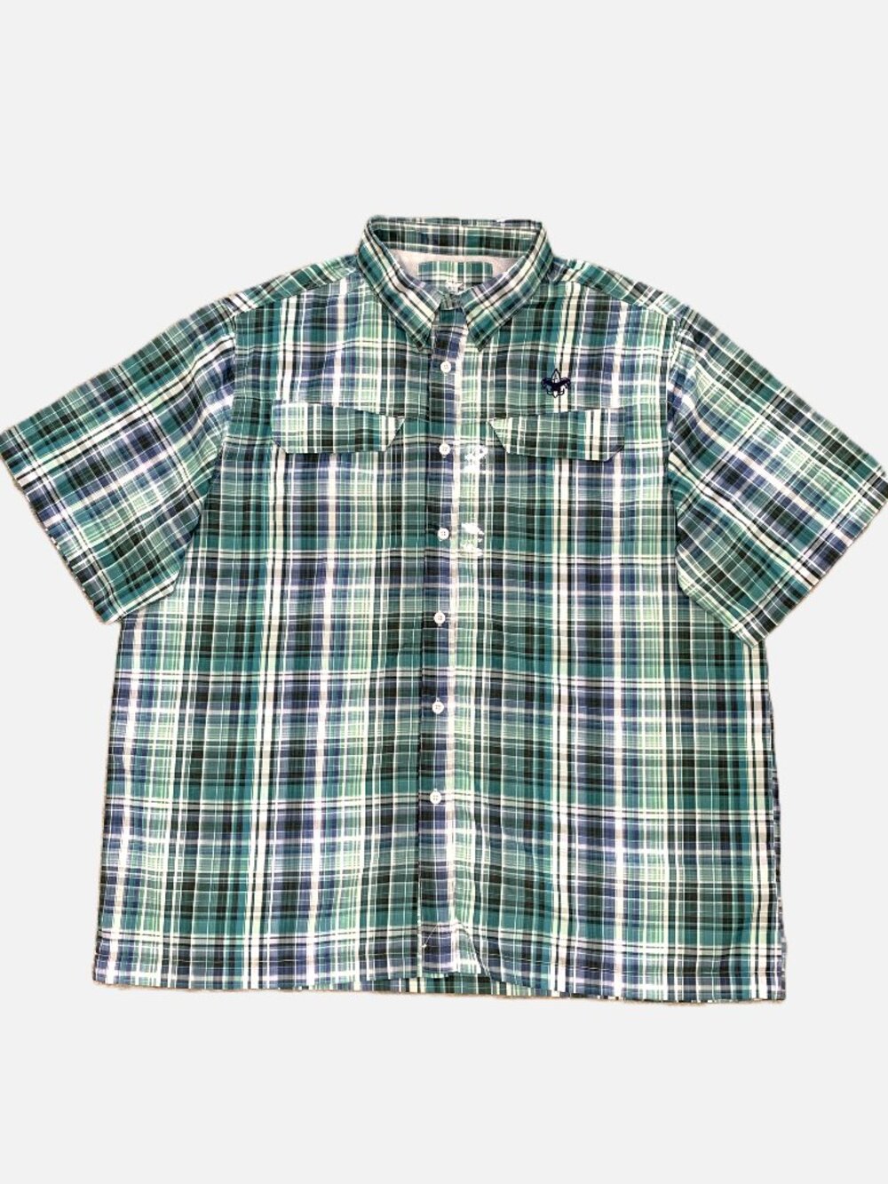 New Boy Scouts of America Performance Button Down Green Short Sleeve Men Size XL